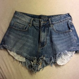 High wasted jean shorts